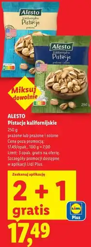 Lidl Pistacje kalifornijskie ALESTO oferta