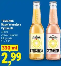 Lidl TYMBARK Napój musujący Cytroneta 330 ml cytryna, rabarbar lub gruszka oferta