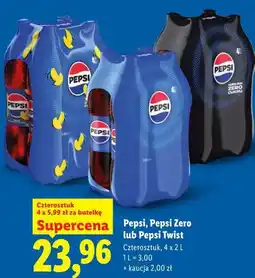 Lidl Pepsi, Pepsi Zero lub Pepsi Twist Czterosztuk oferta