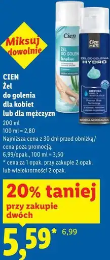 Lidl CIEN Żel do golenia dla kobiet lub dla mężczyzn oferta