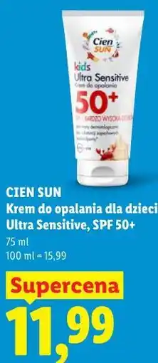Lidl CIEN SUN Krem do opalania dla dzieci Ultra Sensitive, SPF 50+ oferta