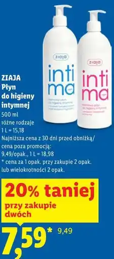 Lidl ZIAJA Płyn do higieny intymnej oferta