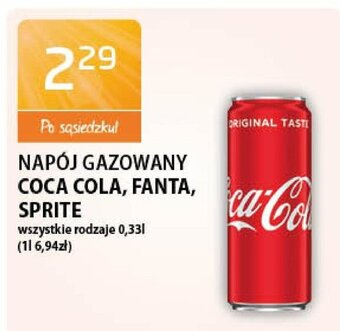 ABC Napój gazowany Coca Cola, Fanta, Sprite 330ml oferta