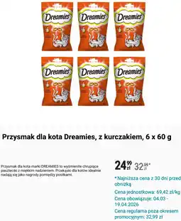 Biedronka Przysmak dla kota Dreamies, z kurczakiem oferta