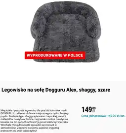 Biedronka Legowisko na sofę Dogguru Alex, shaggy, szare oferta