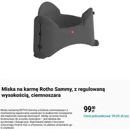 Biedronka Miska na karmę Rotho Sammy, z regulowaną wysokością, ciemnoszara oferta