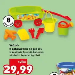 Kaufland Wózek z zabawkami do piasku w zestawie foremki, konewka, wiaderko, łopatka i grabki oferta