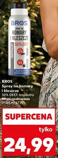 Kaufland BROS Spray na komary i kleszcze 50% DEET, tropikalny 90 ml opakowanie oferta