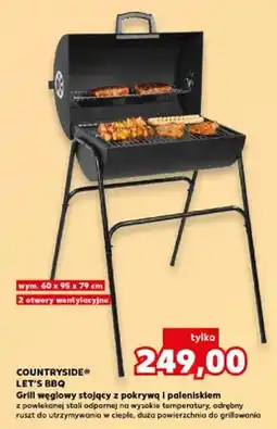 Kaufland Grill węglowy stojący z pokrywą i paleniskiem oferta