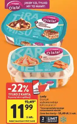 Intermarche Lody O LA LA! wybrane rodzaje oferta