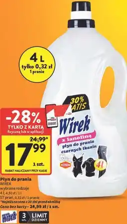 Intermarche Płyn do prania WIREK wybrane rodzaje oferta