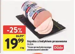 Intermarche Szynka z indykiem prasowana DUDA oferta