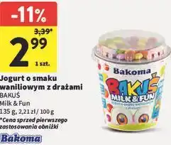 Intermarche Jogurt o smaku waniliowym z drażami BAKUŚ oferta