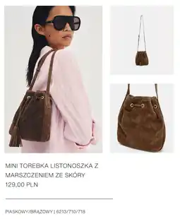 ZARA MINI TOREBKA LISTONOSZKA Z MARSZCZENIEM ZE SKÓRY oferta