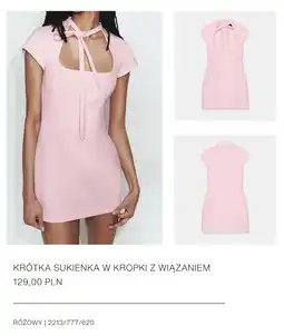 ZARA KRÓTKA SUKIENKA W KROPKI Z WIĄZANIEM oferta