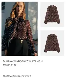 ZARA ZARA BLUZKA W KROPKI Z WIĄZANIEM oferta