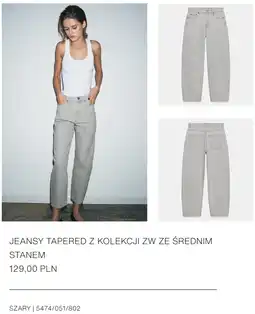 ZARA ZARA JEANSY TAPERED Z KOLEKCJI ZW ZE ŚREDNIM STANEM oferta