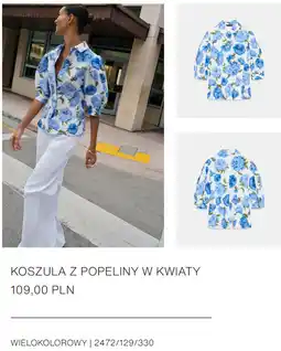ZARA Zara Koszula z popeliny w kwiaty oferta