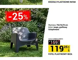 Merkury Market Fotel plastikowy Ibiza grafitowy oferta