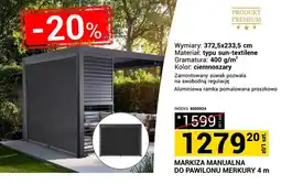 Merkury Market Markiza manualna do pawilonu Merkury 4m oferta