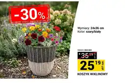 Merkury Market Koszyk wiklinowy 24x36cm szary/biały oferta