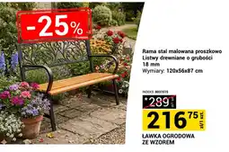Merkury Market Ławka ogrodowa ze wzorem rama stal malowana proszkowo listwy drewniane o grubości 18 mm oferta