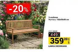 Merkury Market Ławka drewniana 3-osobowa oferta