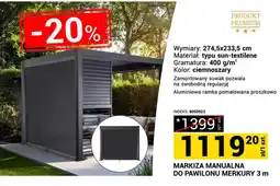 Merkury Market Markiza manualna do pawilonu Merkury 3m oferta