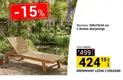 Merkury Market Drewniany leżak z kółkami oferta