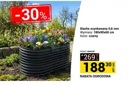 Merkury Market Blacha ocynkowana rabata ogrodowa 0,6mm 180x90x60cm czarna oferta