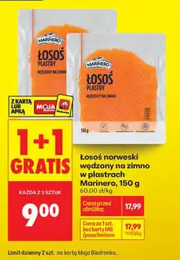 Biedronka Łosoś norweski wędzony na zimno w plastrach oferta