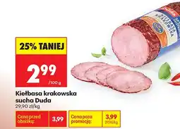 Biedronka Kiełbasa krakowska sucha Duda oferta