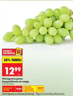 Biedronka Winogrono jasne bezpestkowe na wagę oferta