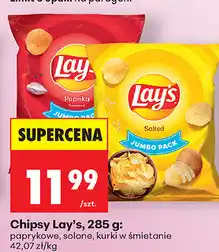 Biedronka Chipsy Lay's, 285 g: paprykowe, solone, kurki w śmietanie oferta