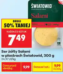 Biedronka Ser żółty Salami w plastrach Światowid oferta