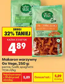 Biedronka Makaron warzywny Go Vege, 250 g: penne, fusilli, spaghetti oferta