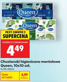 Biedronka Chusteczki higieniczne mentolowe Queen, 10x10 szt oferta