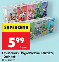 Biedronka Chusteczki higieniczne Kartika, 10x9 szt oferta