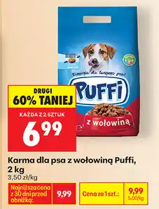 Biedronka Karma dla psa z wołowiną Puffi oferta