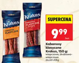 Biedronka Kabanosy klasyczne Krakus, 150 g oferta