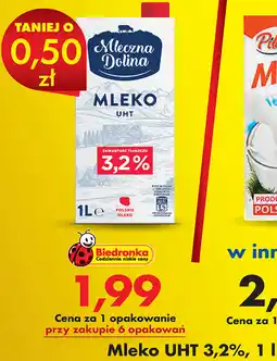 Biedronka Mleko UHT Mleczna Dolina oferta