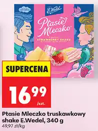 Biedronka Ptasie Mleczko truskawkowy shake E.Wedel oferta