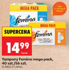 Biedronka Tampony Femina mega pack, 40 szt./56 szt oferta