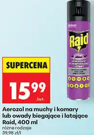 Biedronka Aerozol na muchy i komary lub owady biegające i latające Raid, 400 ml różne rodzaje oferta