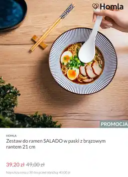 Homla Zestaw do ramen SALADO w paski z brązowym rantem 21 cm oferta