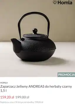 Homla Zaparzacz żeliwny ANDREAS do herbaty czarny oferta