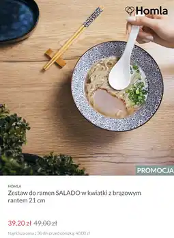 Homla Homla Zestaw do ramen SALADO w kwiatki z brązowym rantem 21 cm oferta
