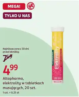 Rossmann Altapharma, elektrolity w tabletkach musujących oferta