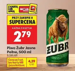 Biedronka Piwo Żubr Jasne Pełne, 500 ml oferta