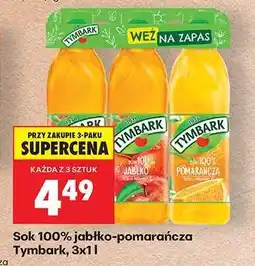 Biedronka Sok 100% jabłko-pomarańcza Tymbark, 3x1 l oferta